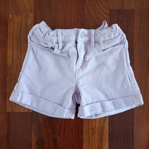 Girls Gap Kids Lilac Stretch Denim Midi Shorts | Size 8